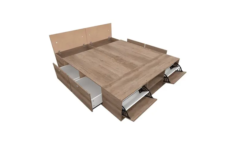 Cama Box 160cm con Zapatero